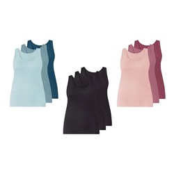 ESMARA® Damen Unterhemd, 3 Stück, mit Baumwolle