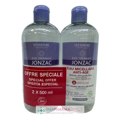 Eau Thermale Jonzac - Sublimactive - Eau Micellaire Anti-Age BIO 2x500mlLot  × 2