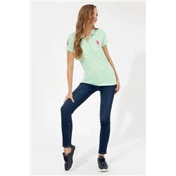 Kadın Mint Basic Polo Yaka Tişört