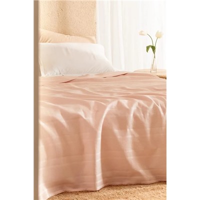 Mathilda King Size %100 Pamuklu Karde Düz Pike - Pudra