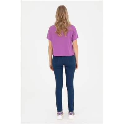 Kadın Mavi Toothpick Fit Jean Pantolon