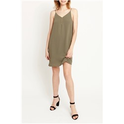 Vestido recto Caqui