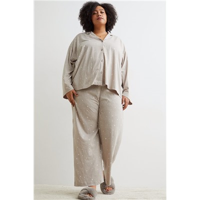 H&M+ Gemusterter Pyjama Beige/Sterne