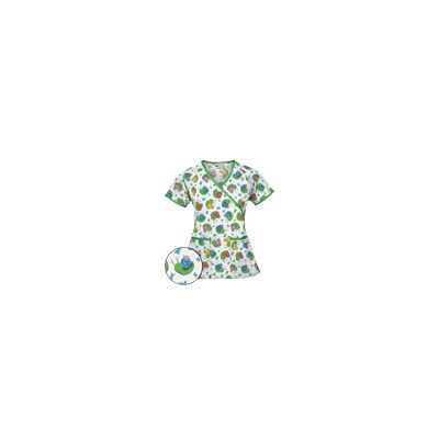 UA I Feel Pretty White Mock Wrap Scrub Top