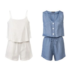 esmara® Damen Jumpsuit, mit Leinen und Viskose