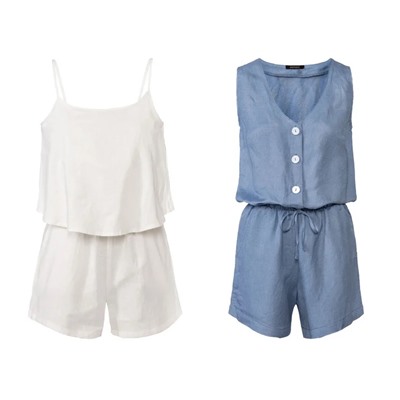 esmara® Damen Jumpsuit, mit Leinen und Viskose