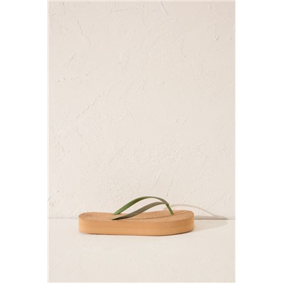 Chanclas plataforma efecto rafia