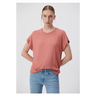 MaviBisiklet Yaka Pembe Basic Tişört Regular Fit / Normal Kesim 1611649-71072