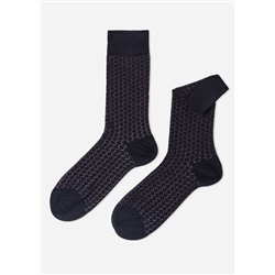 Kurze Herrensocken mit Cashmere und Rautenmuster