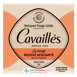Cavaillès Le Visage Mousse Apaisante Solide Peaux Sensibles Huile d'Olive BIO 70g