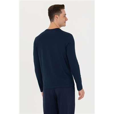 Erkek Lacivert Basic Sweatshirt