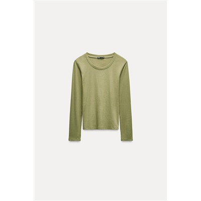 RIBBED LONG SLEEVE T-SHIRT