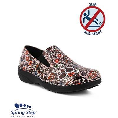 Spring Step Women's Professional Pink Multi Large Skulls Ferrara Shoe