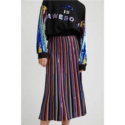 Falda midi rayas