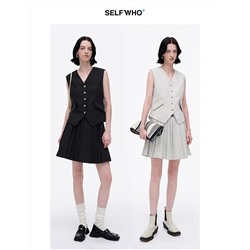 Стильный костюм жилетка  с юбкой  SELFWH*O