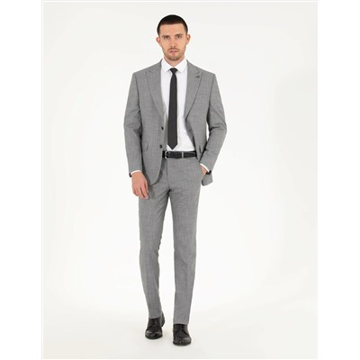 Gri Slim Fit Takım Elbise