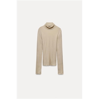 WOOL HIGH NECK T-SHIRT