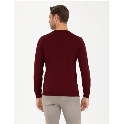 Kırmızı Slim Fit Basic Kazak