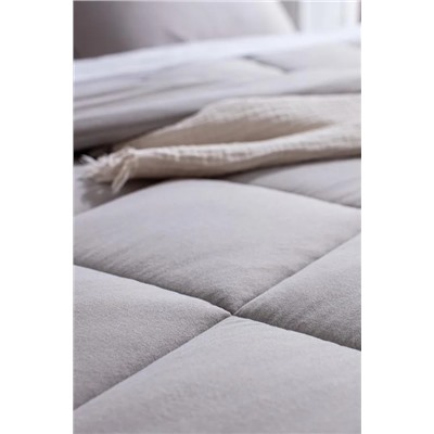Bobigny Tek Kişilik SuperSoft Comforter Set - Gri