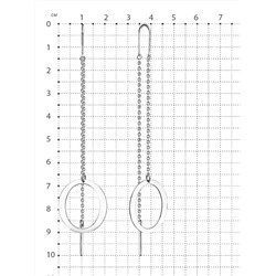 Серьги-продёвки из серебра родированные 925 пробы 520-10-456р