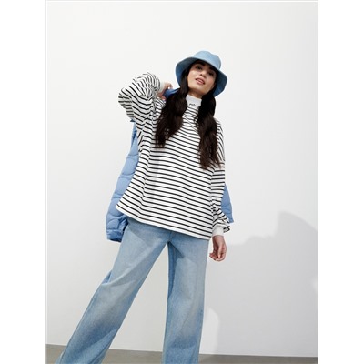 Rollkragen-Sweatshirt mit hohem Baumwollanteil