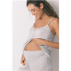 Pijama Capri "maternity" soft touch gris
