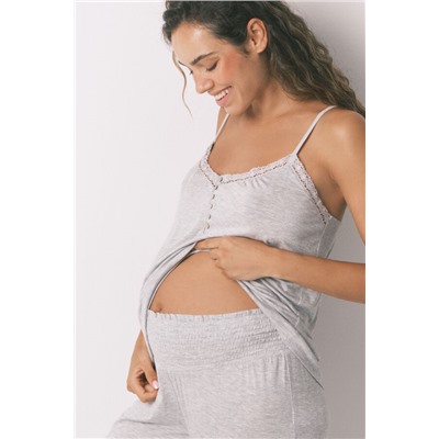 Pijama Capri "maternity" soft touch gris