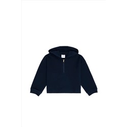 Kız Çocuk Lacivert Kapüşonlu Sweatshirt