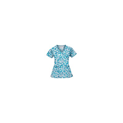 UA Daisy Mae Turquoise Mock Wrap Scrub Top