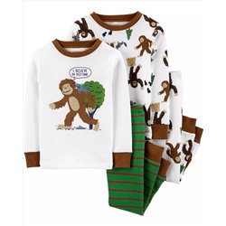 4-Piece Big Foot Snug Fit Cotton PJs