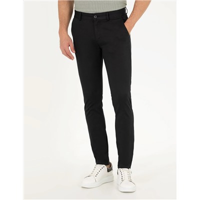 Siyah Slim Fit Kanvas Pantolon