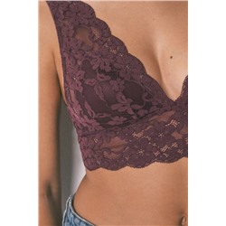Sujetador bralette halter encaje granate