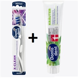 Zahnbürste X-clean mittel, 1 St  + Zahnpasta Kräuter, 125 ml