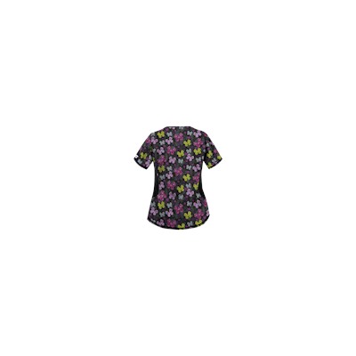 UA Butterfly Bounty Black Print Scrub Top