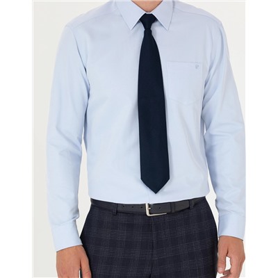 Açık Mavi Regular Fit Uzun Kollu Basic Gömlek