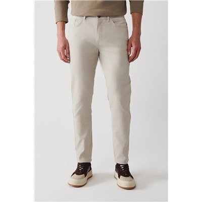 Taş Armürlü Esnek 5 Cepli Slim Fit Dar Kesim Kanvas Pantolon