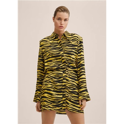 Vestido camisero animal print -  Mujer | MANGO OUTLET España