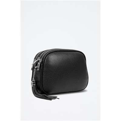 Bandolera de piel Negro y plateado - Firenze Artegiani