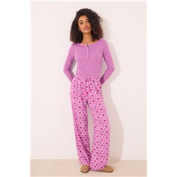 Pantalón largo viscosa estampado geométrico