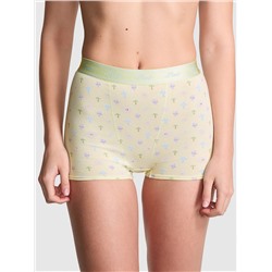 Logo Cotton Shimmer High-Waist Boyshort Panty