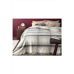 English Home Halden Simli Pamuklu King Size Battaniye 220x240 Cm Gri 10036804