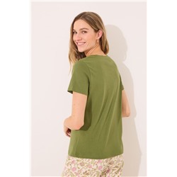 Camiseta lisa manga corta 100% algodón verde