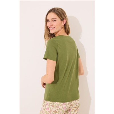 Camiseta lisa manga corta 100% algodón verde