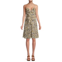 KARL LAGERFELD PARIS Floral-Print Ruffle-Trim Belted Dress