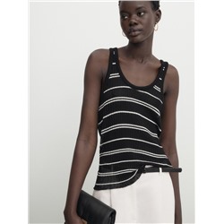 Top rayas canalé desagujado