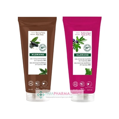 Klorane Cupuaçu Gel Douche Nutritif Fève de Tonka + Gel Douche Nutritif Feuille de Figuier 2x200mlLot  × 2