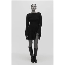 Черное винтажное вязаное платье-свитер  H&*M