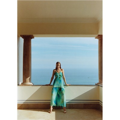 Vestido halter estampado