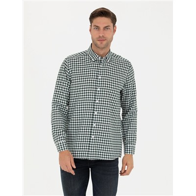 Haki Regular Fit Uzun Kollu Gömlek