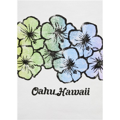 Camiseta crop estampada